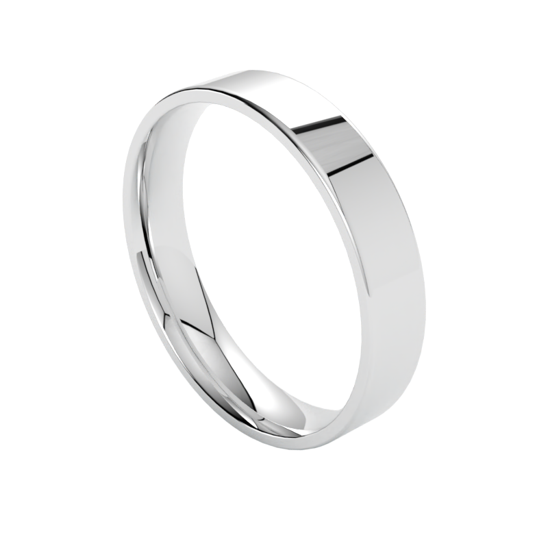 obrączki ślubne złoto białe 585 płaskie